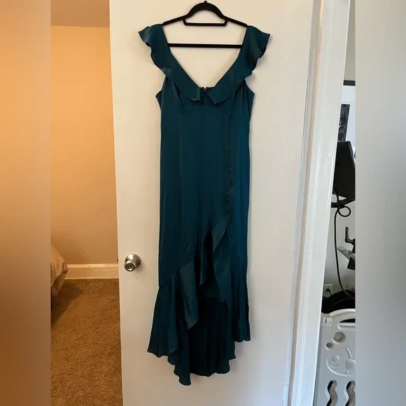express blue satin dress Dakova Dress main image 1